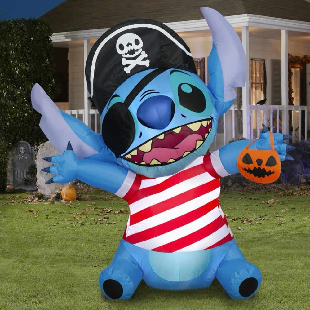 *NEW* DISNEY STITCH PIRATE INFLATABLE 4.5’ tall for Halloween